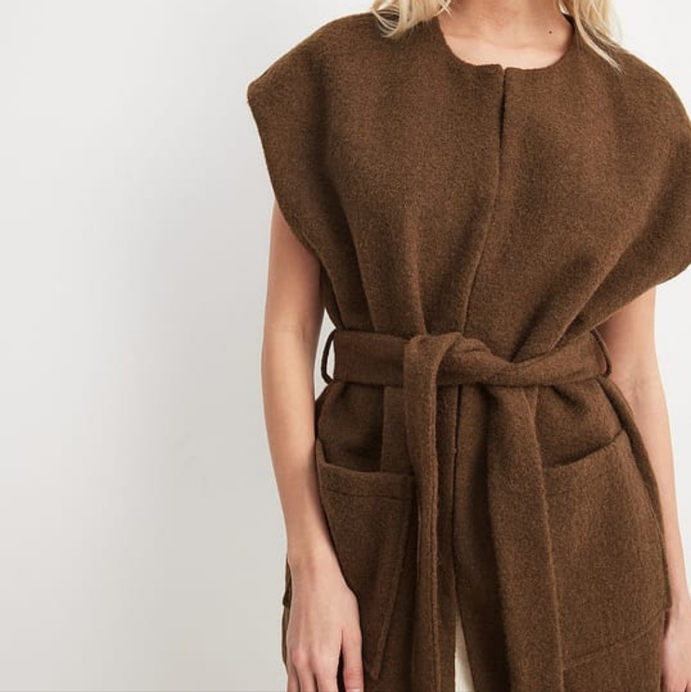 Brown Wool Blend Vest - Picture 3 of 7